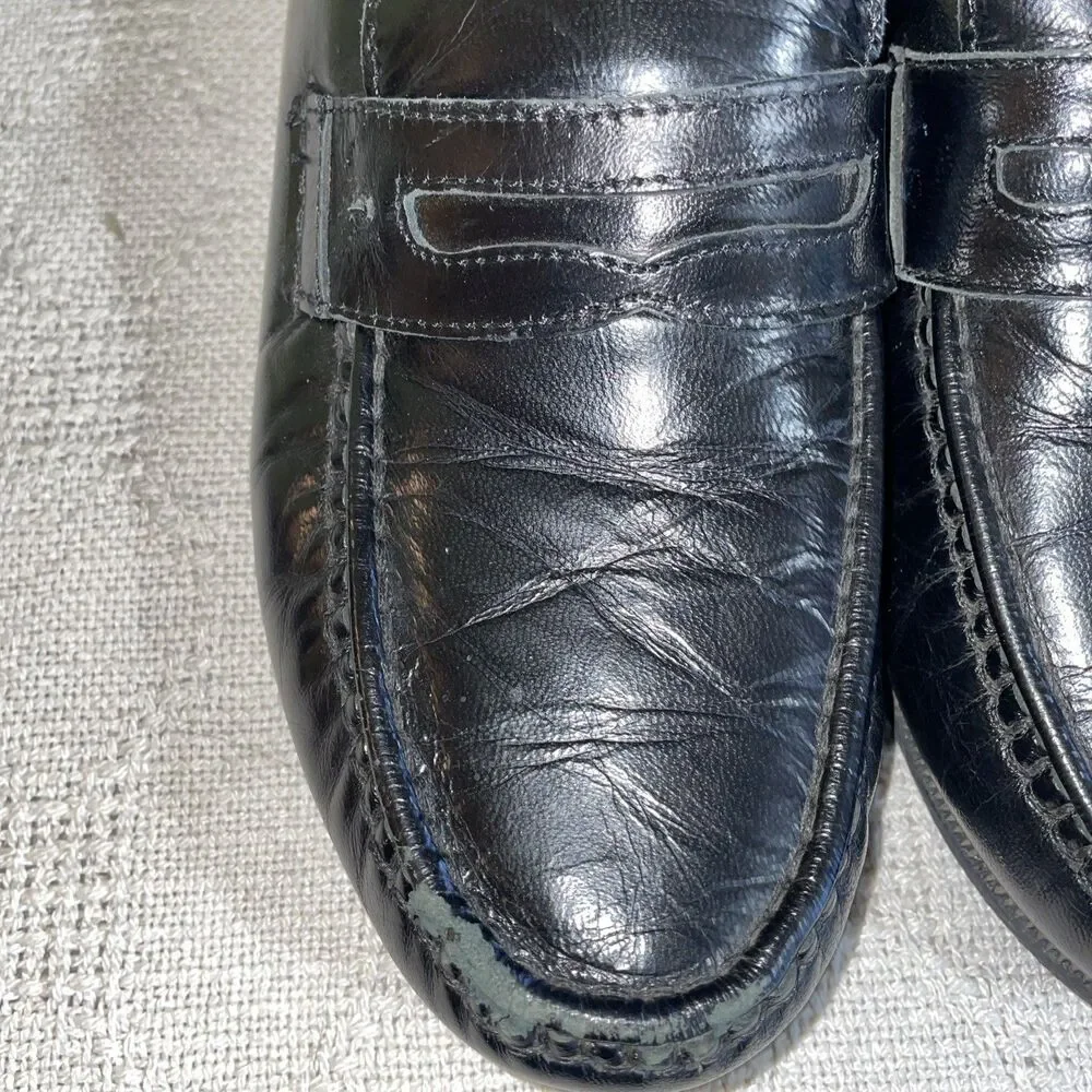 John Romaine Men’s Dress Loafers Size 8.5 M Black Leather Business Formal City